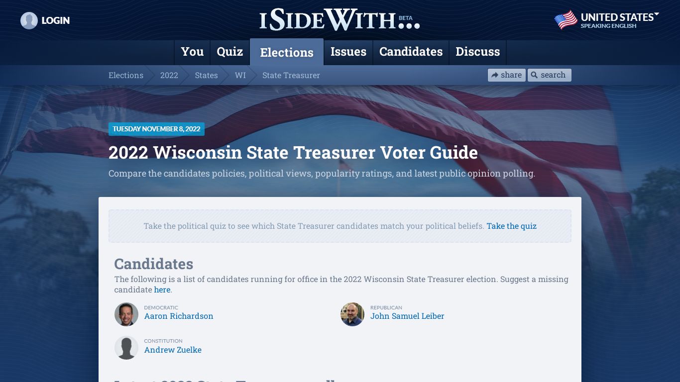 2022 Wisconsin State Treasurer Voter Guide - iSideWith