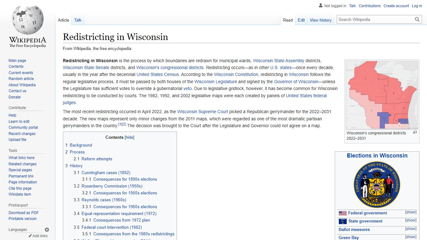 Redistricting in Wisconsin - Wikipedia